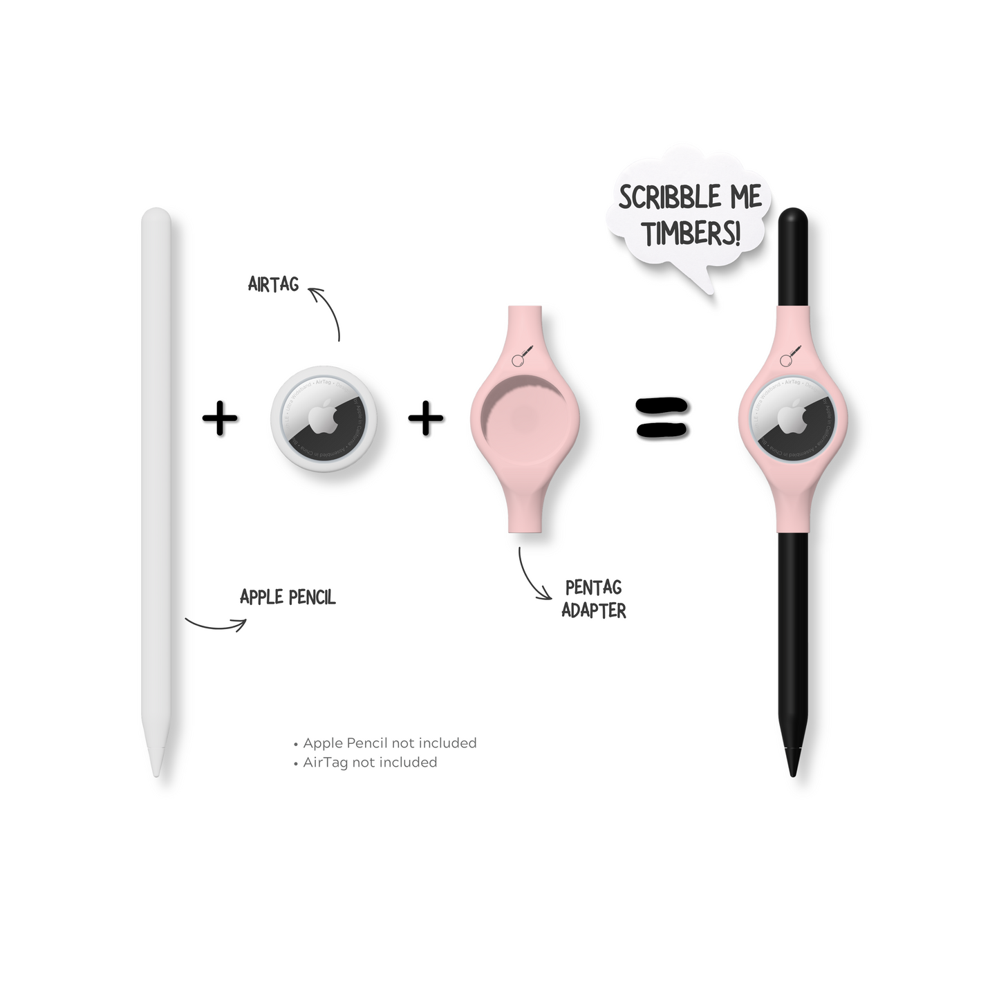 Apple Pencil plus AirTag plus Pentag Adapter equals excited Apple Pencil
